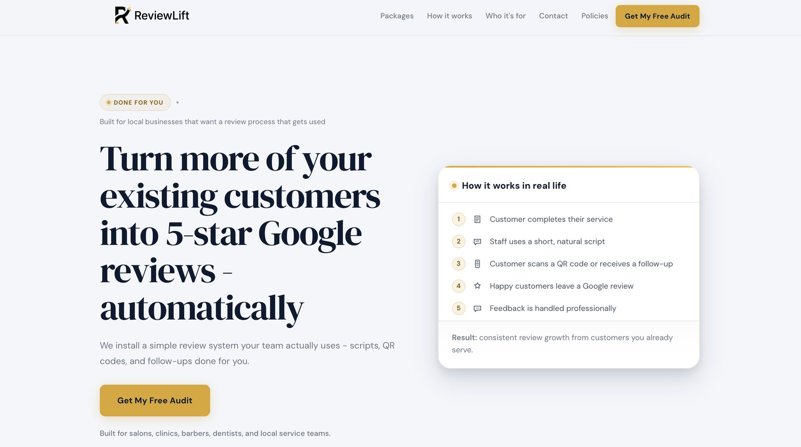 ReviewLift — reputation management consulting website